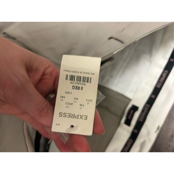 Express NWT Light Grayish Khaki Editor Straight-Leg Pants, Sz 0 - Picture 4 of 7